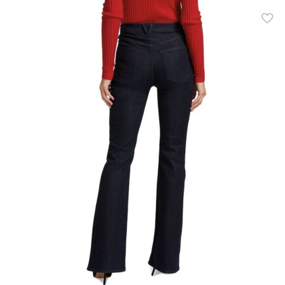 Veronica Beard Florence Flare Jeans with Chains Dark Wash Size 27 - Picture 5 of 15
